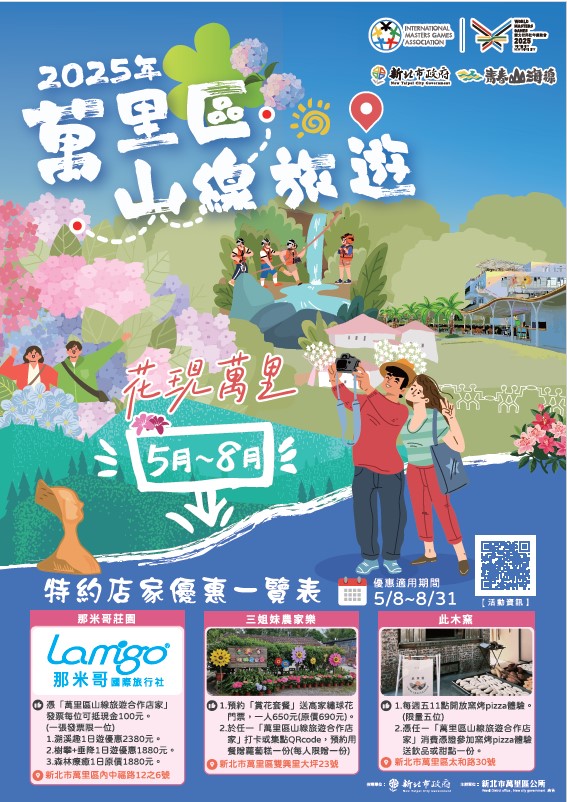 萬里山線旅遊開跑！邀您母親節暢玩萬里