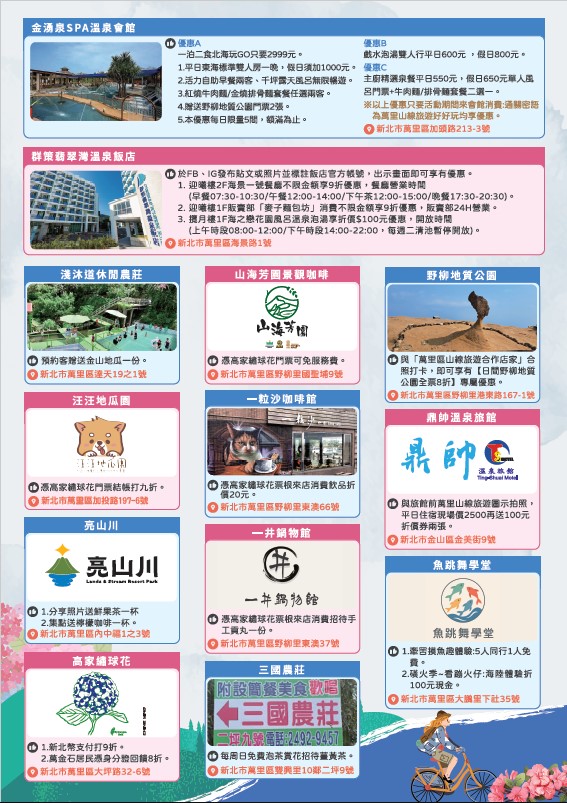 萬里山線旅遊開跑！店家優惠海報