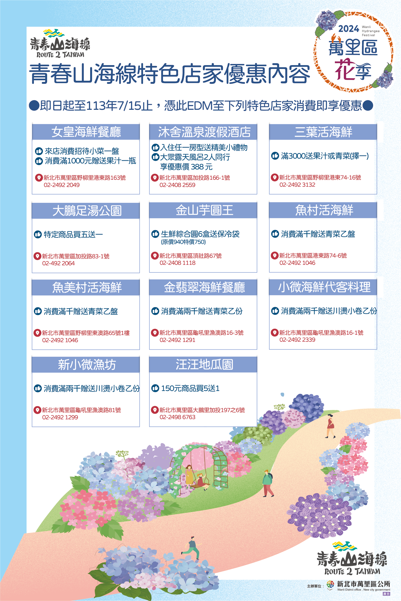 2024萬里區花季-店家優惠內容EDM