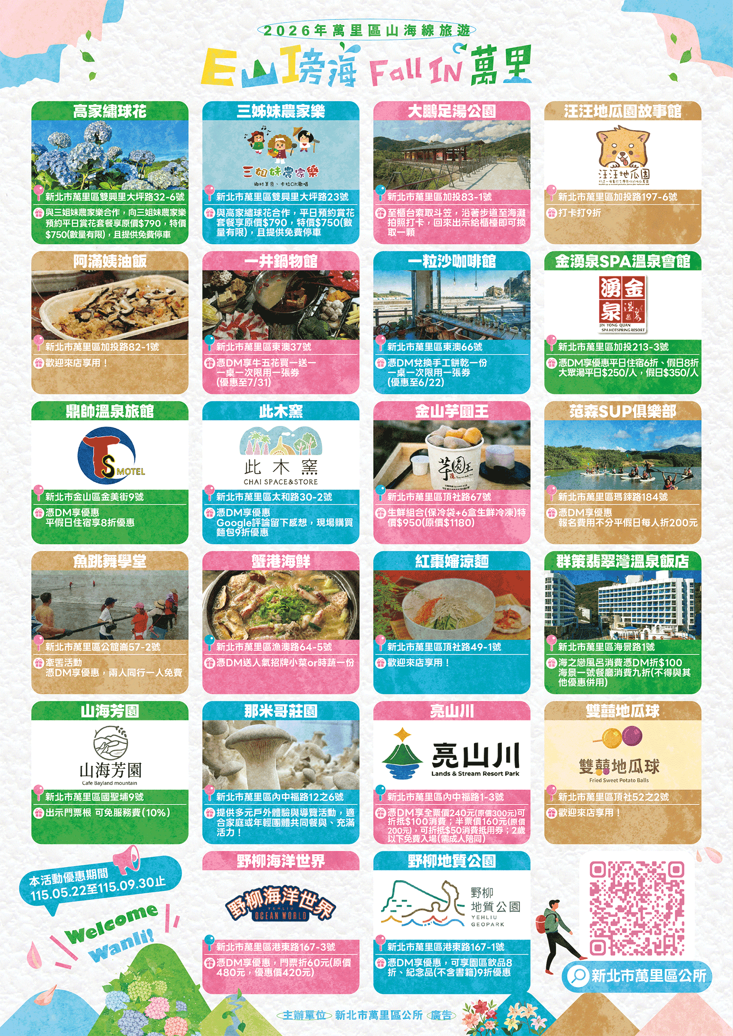 萬里山線旅遊DM背面