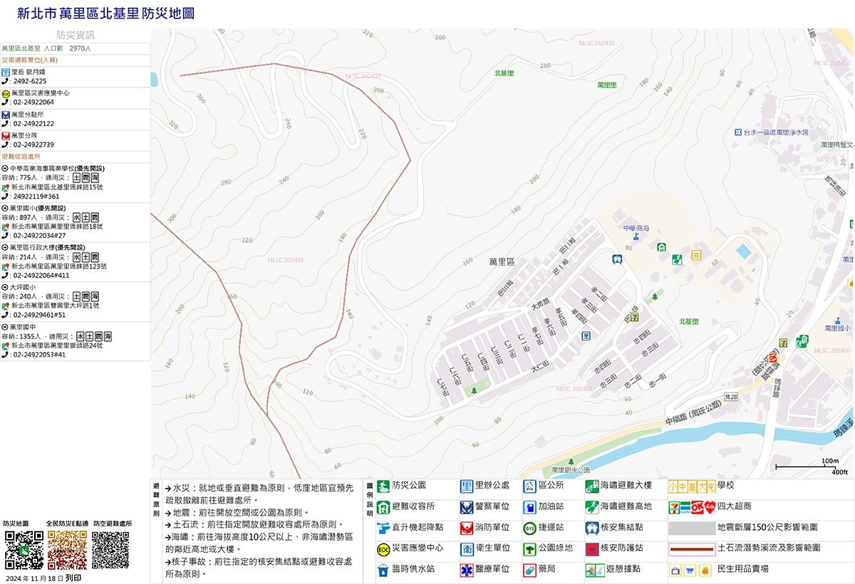 北基里防災避難地圖
